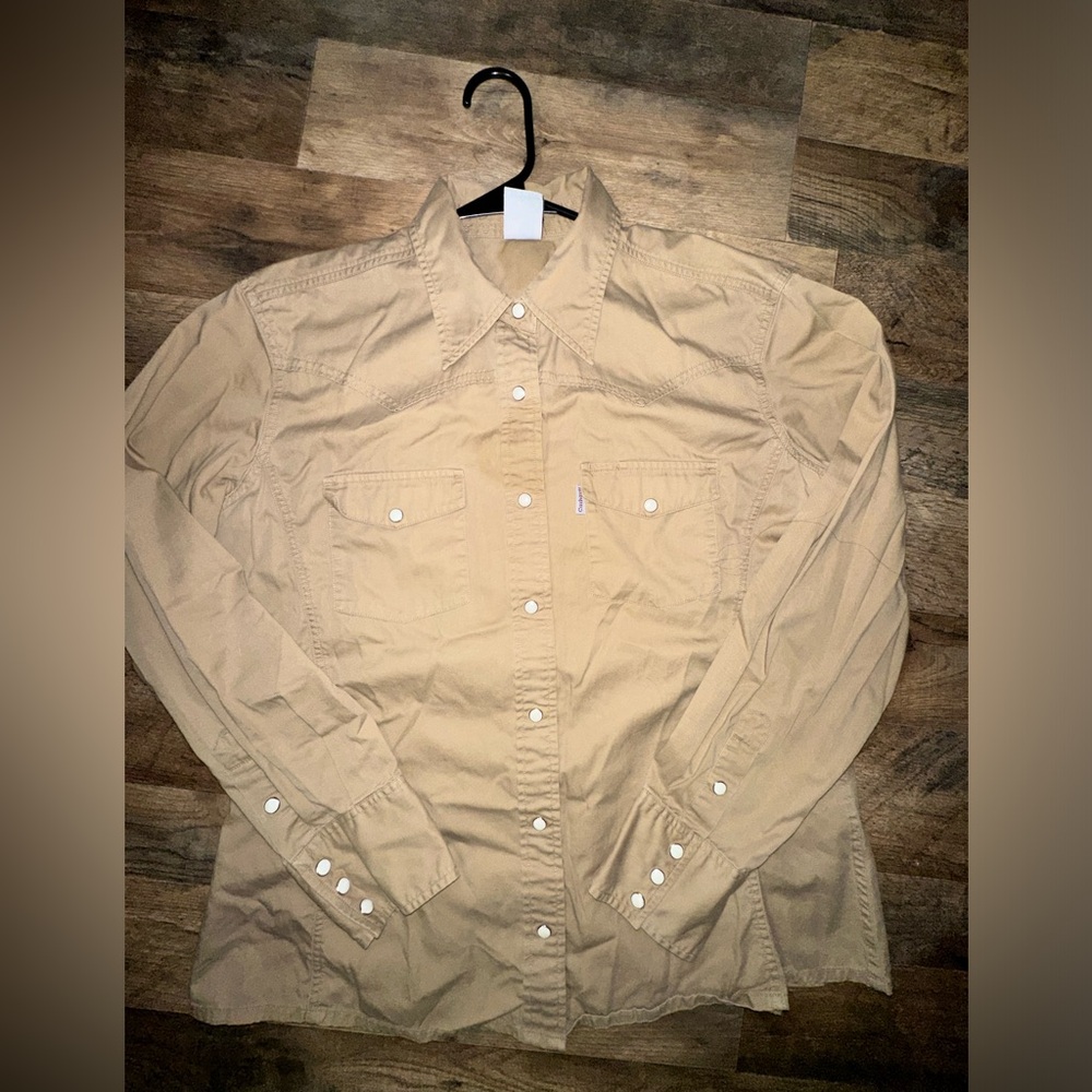 Carhartt for women tan Pearl snapped button-down